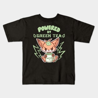 Cute Fox Powered by GREEN TEA Kids T-Shirt